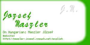 jozsef maszler business card